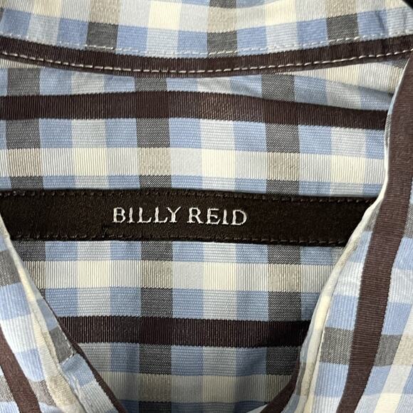 Billy Reid Shirt Mens Medium Plaid Button Up Cotton Italy Made Retro Hipster - Picture 4 of 14